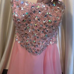 Embellished Pink Babydoll Style Dress